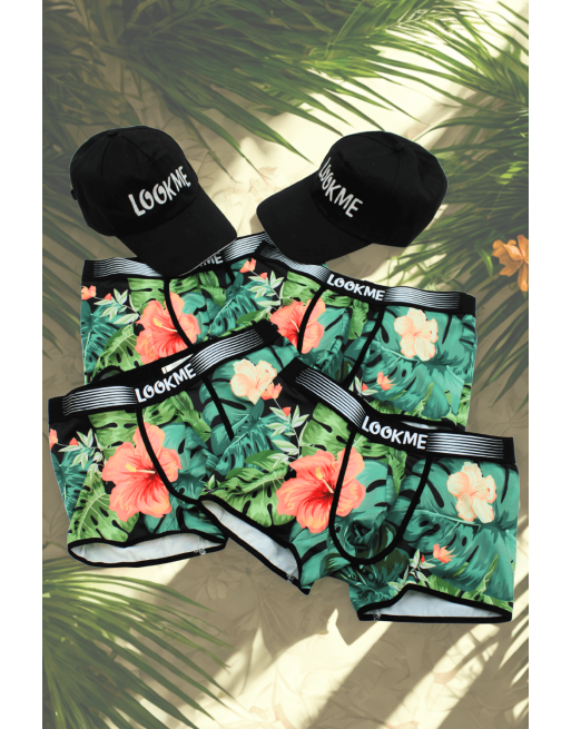 Pack 4 Boxer LM2402-67ARO LOOKME  2 Casquettes Offertes