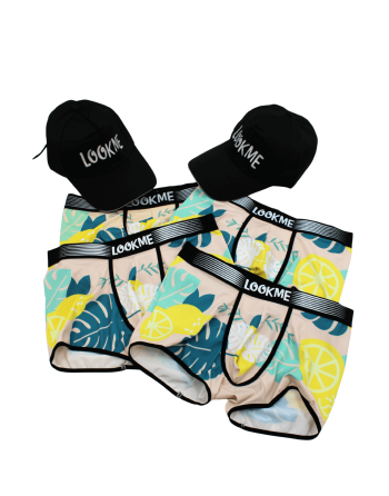 Pack 4 Boxer LM2402-67LEM LOOKME  2 Casquettes Offertes