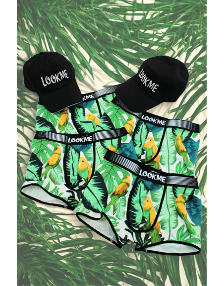 Pack 4 Boxer LM2402-67BIR LOOKME  2 Casquettes Offertes