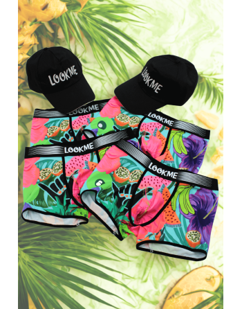 Pack 4 Boxer LM2402-67SWE LOOKME  2 Casquettes Offertes