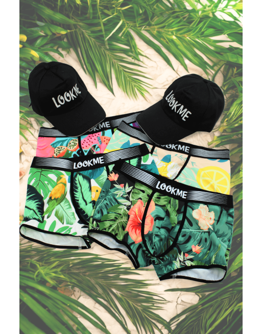 Pack 4 Boxer LM2402-67 LOOKME  2 Casquettes Offertes
