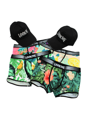 Pack 4 Boxer LM2402-67 LOOKME  2 Casquettes Offertes