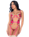 Body en Tulle Brodé Fleuri - MAL8928GAR