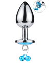 Plug Bijou Aluminium avec Clochettes - Taille M - Bleu