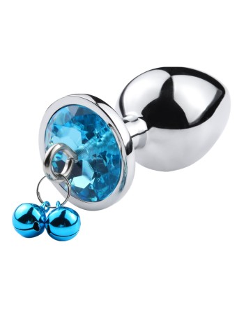 Plug Bijou Aluminium avec Clochettes - Taille M - Bleu
