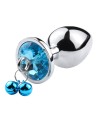 Plug Bijou Aluminium avec Clochettes - Taille M - Bleu