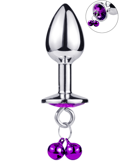 Plug Bijou Aluminium avec Clochettes - Taille S - Violet
