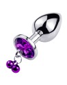 Plug Bijou Aluminium avec Clochettes - Taille S - Violet