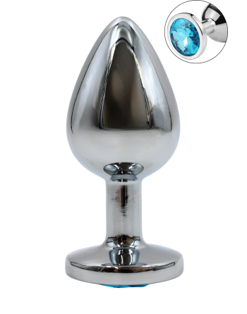 Plug bijou en aluminium bijou bleu Large