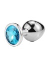 Plug bijou en aluminium bijou bleu Large