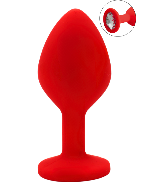 Plug rouge bijou cristal Medium Plug rouge bijou cristal Medium
