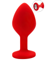 Plug rouge bijou cristal Medium