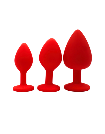 Plug rouge bijou cristal Medium