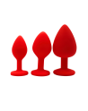 Plug rouge bijou cristal Medium