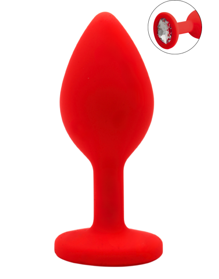 Plug rouge bijou cristal Small