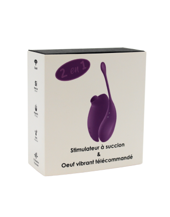 Ensemble 2 en 1- Stimulateur clitoridien à distance Violet - USB