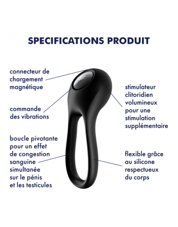 Majestic Duo - Noir Cockring  Satisfyer 