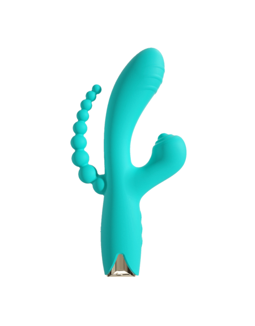 Vibromasseur triple stimulation USB turquoise Snappy Bunny - WS-NV062CTUR Vibromasseur triple stimulation USB turquoise Snappy Bunny - WS-NV062CTUR